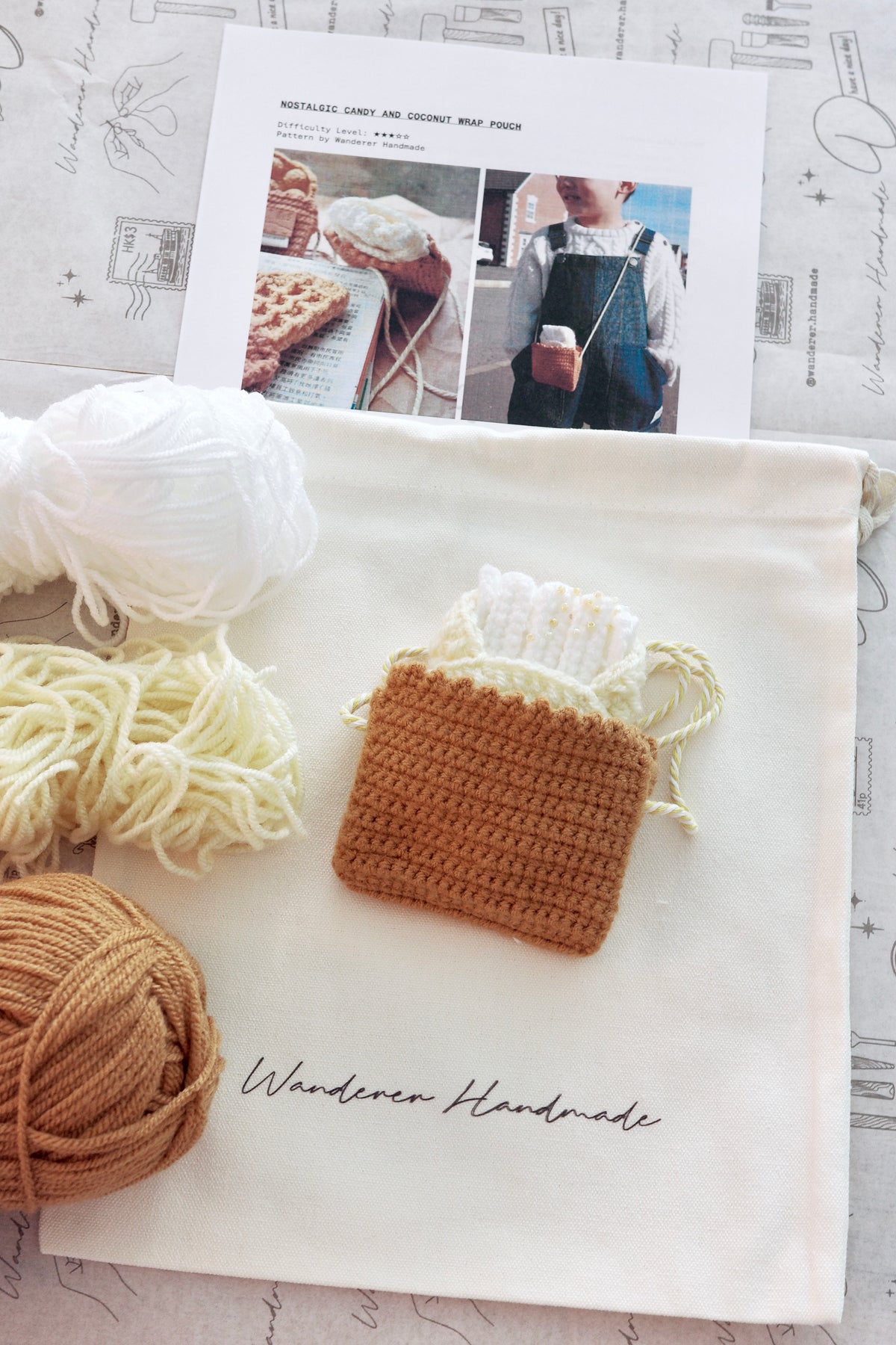 [LIMITED EDITION] Nostalgic Candy and Coconut Wrap Pouch DIY Pack |  懷舊糖蔥餅八達通套材料包
