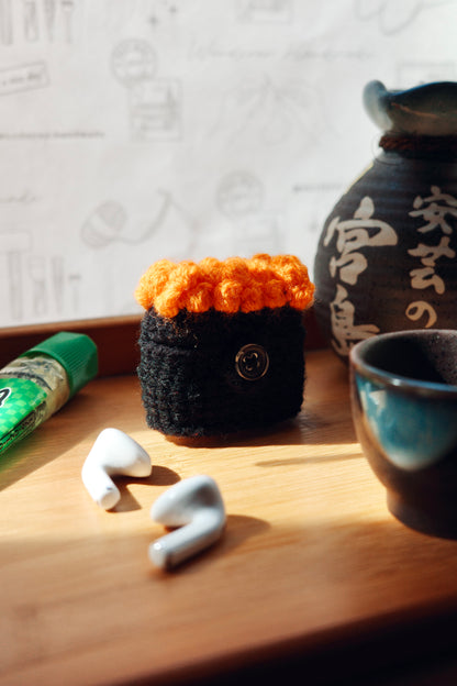 Ikura Gunkan AirPods4 Holder Crochet Pattern | 魚子軍艦 AirPods4 耳機套鉤針編織教學圖