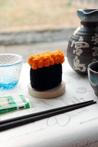Ikura Gunkan Crochet Pattern | 魚子軍艦鉤針編織教學圖