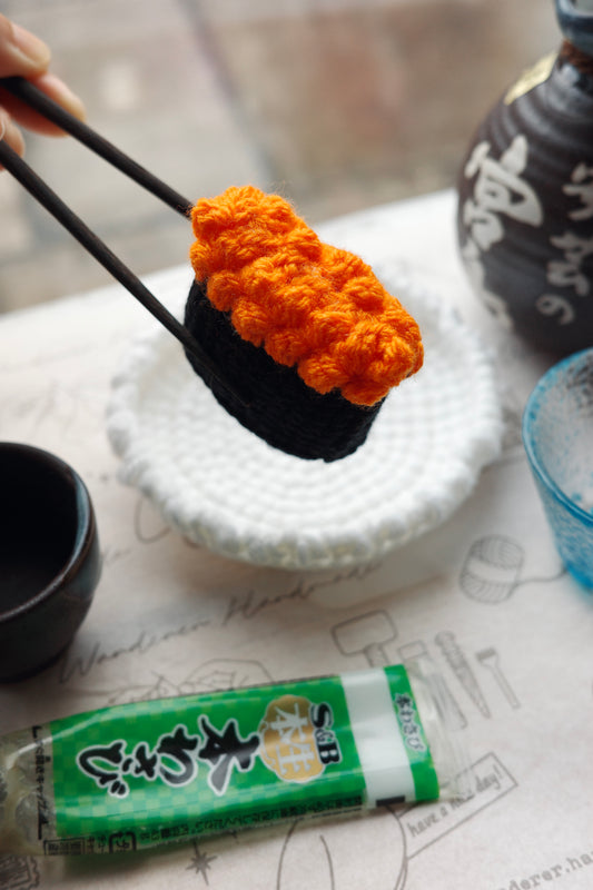 Ikura Gunkan Crochet Pattern | 魚子軍艦鉤針編織教學圖